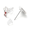 Christmas Theme Brass Asymmetrical Earrings EJEW-D062-01B-S-2