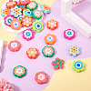 32Pcs 8 Styles Flower PVC Beads KY-TA0001-49-5