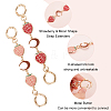 Olycraft 2Pcs 2 Colors Alloy Enamel Strawberry & Moon Link Bag Strap Extenders Sets FIND-OC0002-66-4