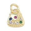 Brass Micro Pave Cubic Zirconia Pendants LS-KK-K417-17G-1
