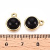 Natural Black Onyx Half Round Charms STAS-N109-213F-G-3