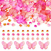 100Pcs 4 Styles Gradient ABS Plastic Imitation Pearl Beads & Transparent Acrylic Beads Sets KY-TA0001-31-1