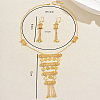Brass Flat Round Tassels Necklaces & Earrings Sets for Women XV1236-2