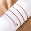 Brass Round Snake Chain Necklaces for Women NJEW-D302-15RG-5