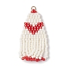 Glass Seed Bead Tassel Pendants PALLOY-MZ00232-3