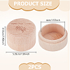 Round Wooden Umbilical Cord Storage Boxes with Carved Rose Pattern AJEW-WH0695-249-3