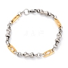 201 Stainless Steel Byzantine Chain Bracelets BJEW-B078-170GP-2