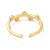 Brass Leaf Open Cuff Ring for Women KK-H434-27G-2