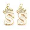 Brass Micro Pave Clear Cubic Zirconia Pendants KK-G498-01S-02-1