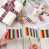 2Rolls 2 Styles Stripe Pattern Printed Polyester Grosgrain Ribbon OCOR-TA0001-37F-5
