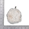 Natural Tourmaline & Druzy Agate Geode Pendants G-G162-02P-04-3
