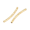 Brass Texture Curved Tube Beads KK-H250-01B-G-2