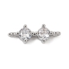 Brass Pave Clear Cubic Zirconia Connector Charms CU-CBA3D76-02P-1