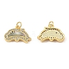 Brass Cubic Zirconia with Shell Pendants KK-K342-22G-2