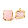 Square Resin Stud Earrings EJEW-U003-25G-2