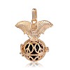 Golden Plated Brass Hollow Round Cage Pendants KK-J252-06G-2