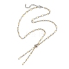 2Pcs Adejustabel Two Tone 304 Stainless Steel Oval Link Chains Necklace Making AJEW-JB01666-2