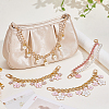 4Pcs 4 Styles Alloy Pink Enamel Flower Charm Bag Decorative Chains FIND-GA0008-19-4