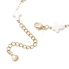 Summer Beach Natural White Shell Link Chain Anklets AJEW-AN00771-02-4
