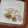 Brass Enamel Octagon with Mountain Hoop Earrings WGEA23F-02-1