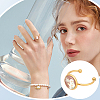 DIY Half Round Dome 304 Stainless Steel Open Cuff Rings Jewelry Making Kits DIY-UN0006-39-6