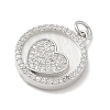 Brass Micro Pave Clear Cubic Zirconia Pendants KK-Z073-23P-2