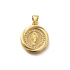 Religion Themed Rack Plating Brass Micro Pave Cubic Zirconia Pendants KK-L226-007G-02-1