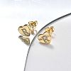Rack Plating Brass Micro Pave Clear Cubic Zirconia Stud Earrings EJEW-K299-01G-R-3