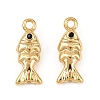 Ocean Theme Brass Micro Pave Cubic Zirconia Charms KK-F902-08I-G-1