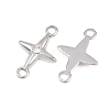 304 Stainless Steel Crystal Rhinestone Connector Charms STAS-P437-14B-P-2