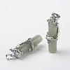 Tube Natural Green Aventurine Pendants G-L455-H03-2