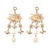 Alloy Sun Chandelier Earrings for Women EJEW-U028-01G-1