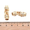 Brass Micro Pave Clear Cubic Zirconia Fold Over Clasps KK-B125-14G-3