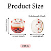 9Pcs Handmade Printed Porcelain Beads PORC-TADJ0001-01H-3