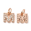 Brass Micro Pave Grade AAA Cubic Zirconia Charms ZIRC-P067-11RG-M-NR-2