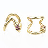 Brass Micro Pave Cubic Zirconia Cuff Earrings EJEW-S210-013-NR-3