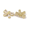 Brass Micro Pave Clear Cubic Zirconia Charms KK-L212-14G-2