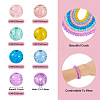  7 Strands 7 Colors Baking Painted Transparent Crackle Glass Bead Strands DGLA-TA0001-02-3