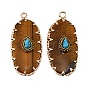 Natural Tiger Eye & Synthetic Turquoise Carved Pendants GG-CBA5963-02D-1