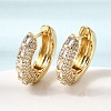 Brass Micro Pave Cubic Zirconia Hoop Earrings KK-CBA8324-22G-05-3