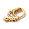 Brass Clear Cubic Zirconia Lobster Claw Clasps KK-Z078-45A-G-2