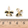 Brass Micro Pave Cubic Zirconia Bowknot Stud Earrings EJEW-D337-02G-5