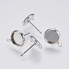 Non-Tarnish 201 Stainless Steel Stud Earring Settings STAS-I097-023-8mm-1