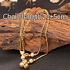 304 Stainless Steel Round Bead with Ginkgo Leaf Anklets FS-WG90D78-01-4