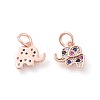 Brass Micro Pave Cubic Zirconia Charms ZIRC-F106-08-3