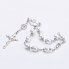 Pearlized Glass Beads Anklets AJEW-AN00212-3