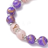 Round Glass Beaded Stretch Bracelets BJEW-JB12649-4