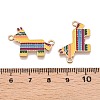 Rack Plating Alloy Enamel Colorful Mexican Donkey Connector Charms ENAM-N056-350G-3