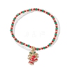 3Pcs Christmas Glass Seed Beads & Glass Beads Multi-layered Bracelets BJEW-MZ00240-3