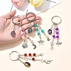 Glass & Alloy & Natural Amethyst Keychain KEYC-YW00146-01-5